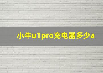 小牛u1pro充电器多少a