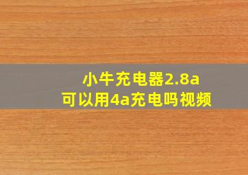 小牛充电器2.8a可以用4a充电吗视频