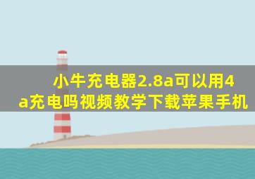 小牛充电器2.8a可以用4a充电吗视频教学下载苹果手机