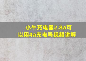 小牛充电器2.8a可以用4a充电吗视频讲解