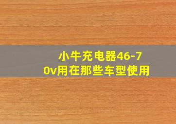 小牛充电器46-70v用在那些车型使用