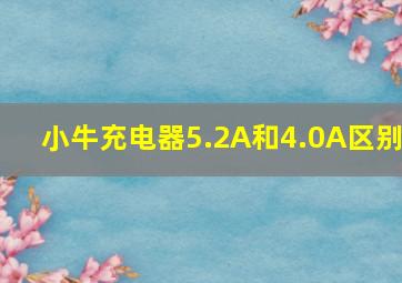 小牛充电器5.2A和4.0A区别