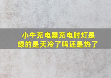 小牛充电器充电时灯是绿的是天冷了吗还是热了