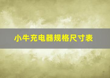 小牛充电器规格尺寸表