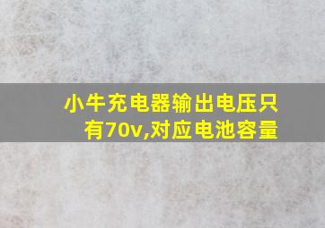 小牛充电器输出电压只有70v,对应电池容量