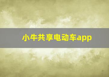 小牛共享电动车app