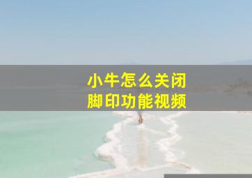 小牛怎么关闭脚印功能视频