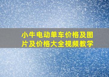 小牛电动单车价格及图片及价格大全视频教学