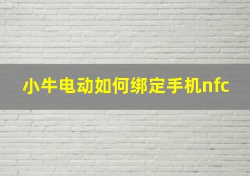 小牛电动如何绑定手机nfc