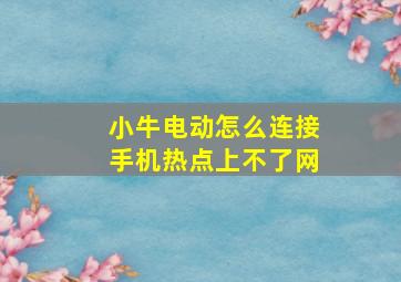 小牛电动怎么连接手机热点上不了网