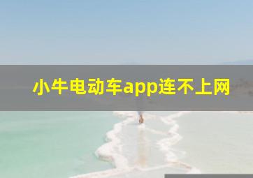 小牛电动车app连不上网