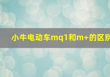 小牛电动车mq1和m+的区别