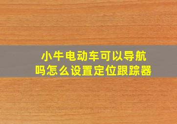 小牛电动车可以导航吗怎么设置定位跟踪器