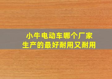 小牛电动车哪个厂家生产的最好耐用又耐用