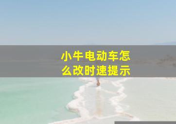 小牛电动车怎么改时速提示