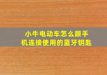 小牛电动车怎么跟手机连接使用的蓝牙钥匙