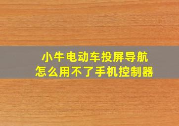 小牛电动车投屏导航怎么用不了手机控制器