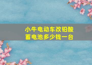 小牛电动车改铅酸蓄电池多少钱一台