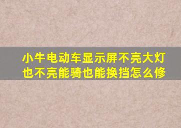 小牛电动车显示屏不亮大灯也不亮能骑也能换挡怎么修