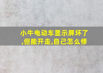 小牛电动车显示屏坏了,但能开走,自己怎么修