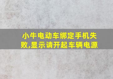 小牛电动车绑定手机失败,显示请开起车辆电源