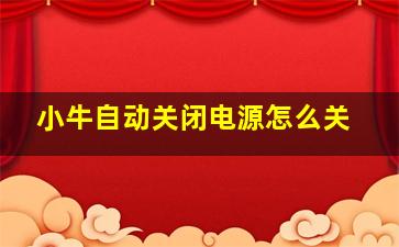 小牛自动关闭电源怎么关