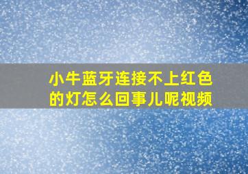 小牛蓝牙连接不上红色的灯怎么回事儿呢视频