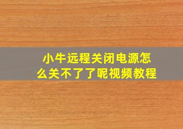 小牛远程关闭电源怎么关不了了呢视频教程