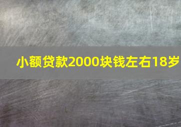 小额贷款2000块钱左右18岁