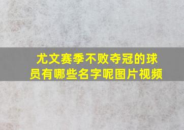 尤文赛季不败夺冠的球员有哪些名字呢图片视频