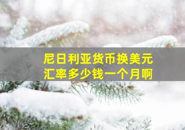 尼日利亚货币换美元汇率多少钱一个月啊