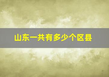 山东一共有多少个区县