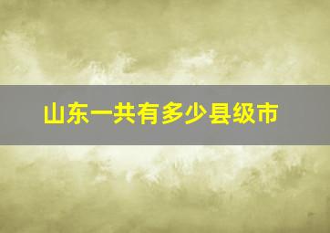 山东一共有多少县级市