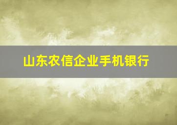 山东农信企业手机银行