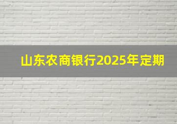 山东农商银行2025年定期