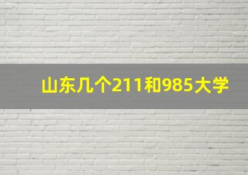 山东几个211和985大学