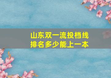 山东双一流投档线排名多少能上一本