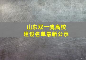 山东双一流高校建设名单最新公示