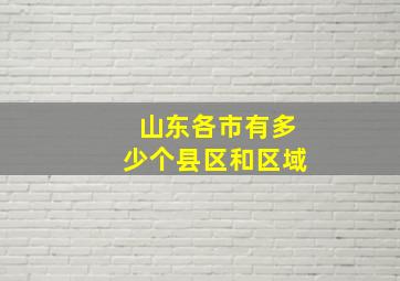 山东各市有多少个县区和区域