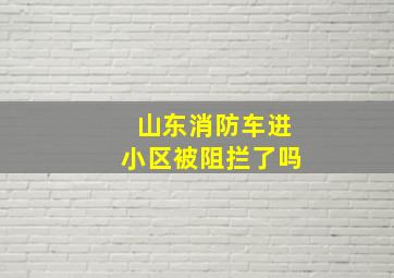 山东消防车进小区被阻拦了吗