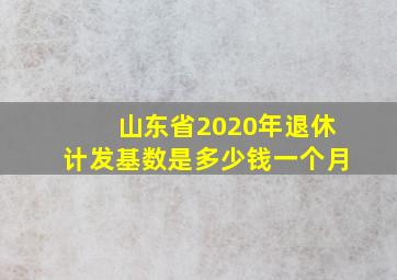 山东省2020年退休计发基数是多少钱一个月