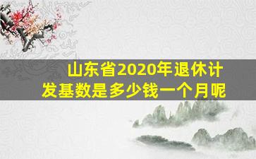 山东省2020年退休计发基数是多少钱一个月呢