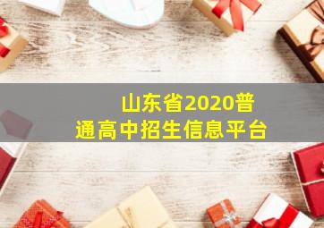 山东省2020普通高中招生信息平台