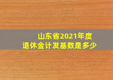 山东省2021年度退休金计发基数是多少