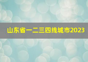 山东省一二三四线城市2023