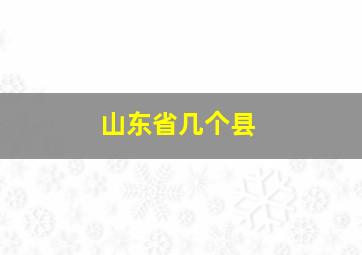 山东省几个县