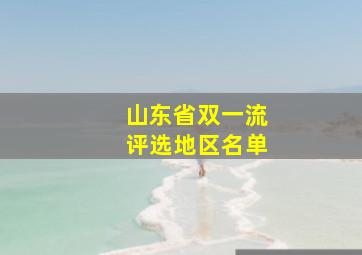 山东省双一流评选地区名单