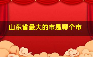 山东省最大的市是哪个市