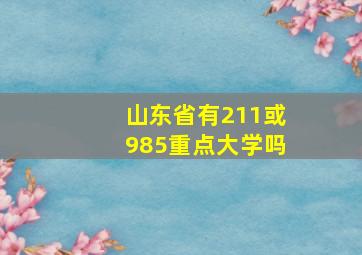 山东省有211或985重点大学吗