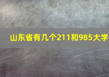 山东省有几个211和985大学